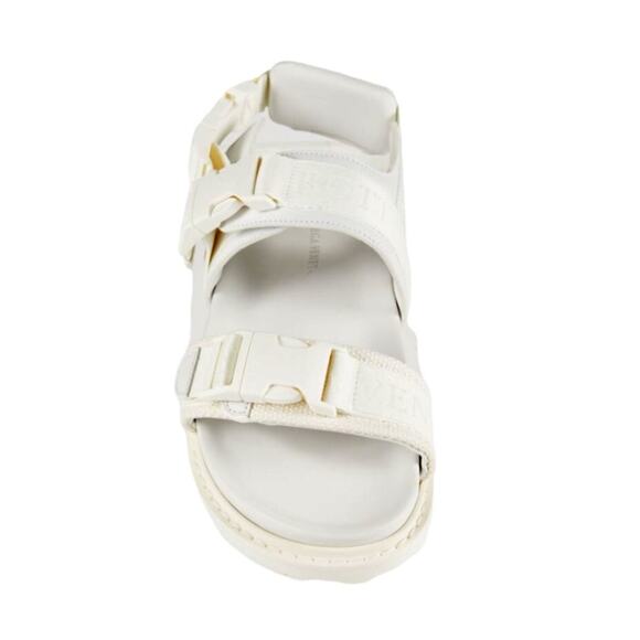 $775 NIB Bottega Veneta Textile Leather Strap Open Toe Sandals White 41(8)
